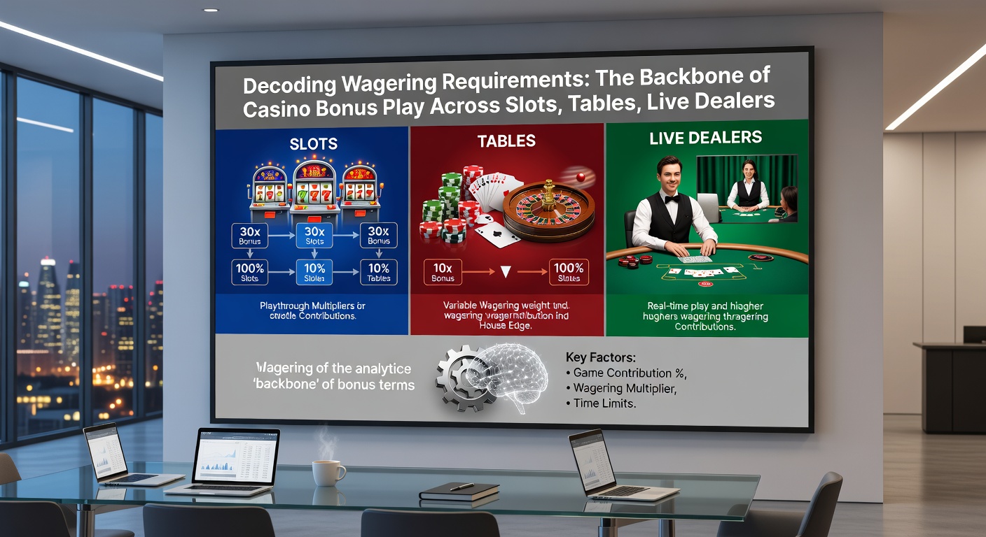 Voorbeeld van een wagering calculator die bonussen ontleedt voor verschillende casino spellen