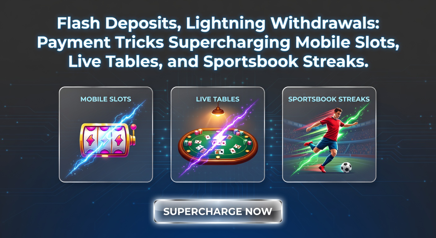 Mobiele interface met flash deposit knop en snelle uitbetaling in een online casino app, slots en live tafels zichtbaar op scherm